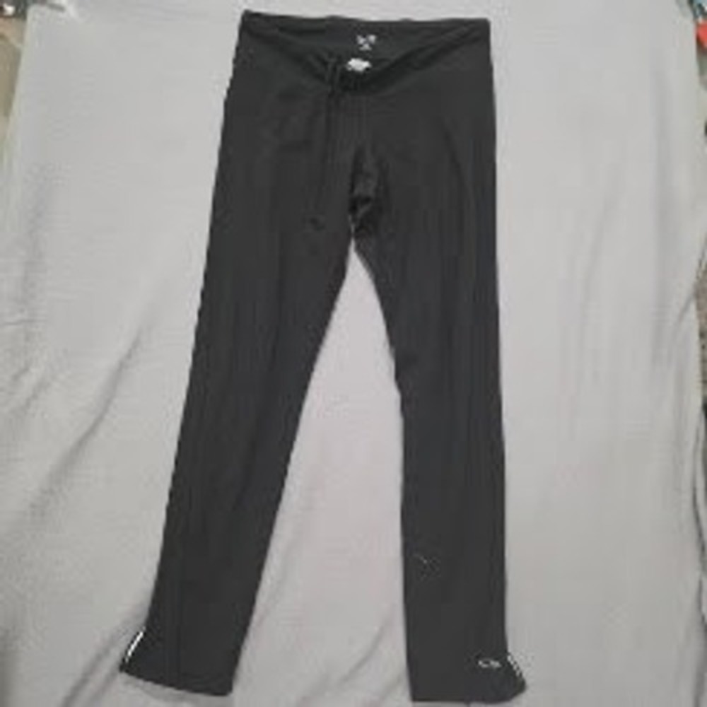 Champion C9 Womens Black Running Leggings Medium Zip Ankle Reflective Activewear